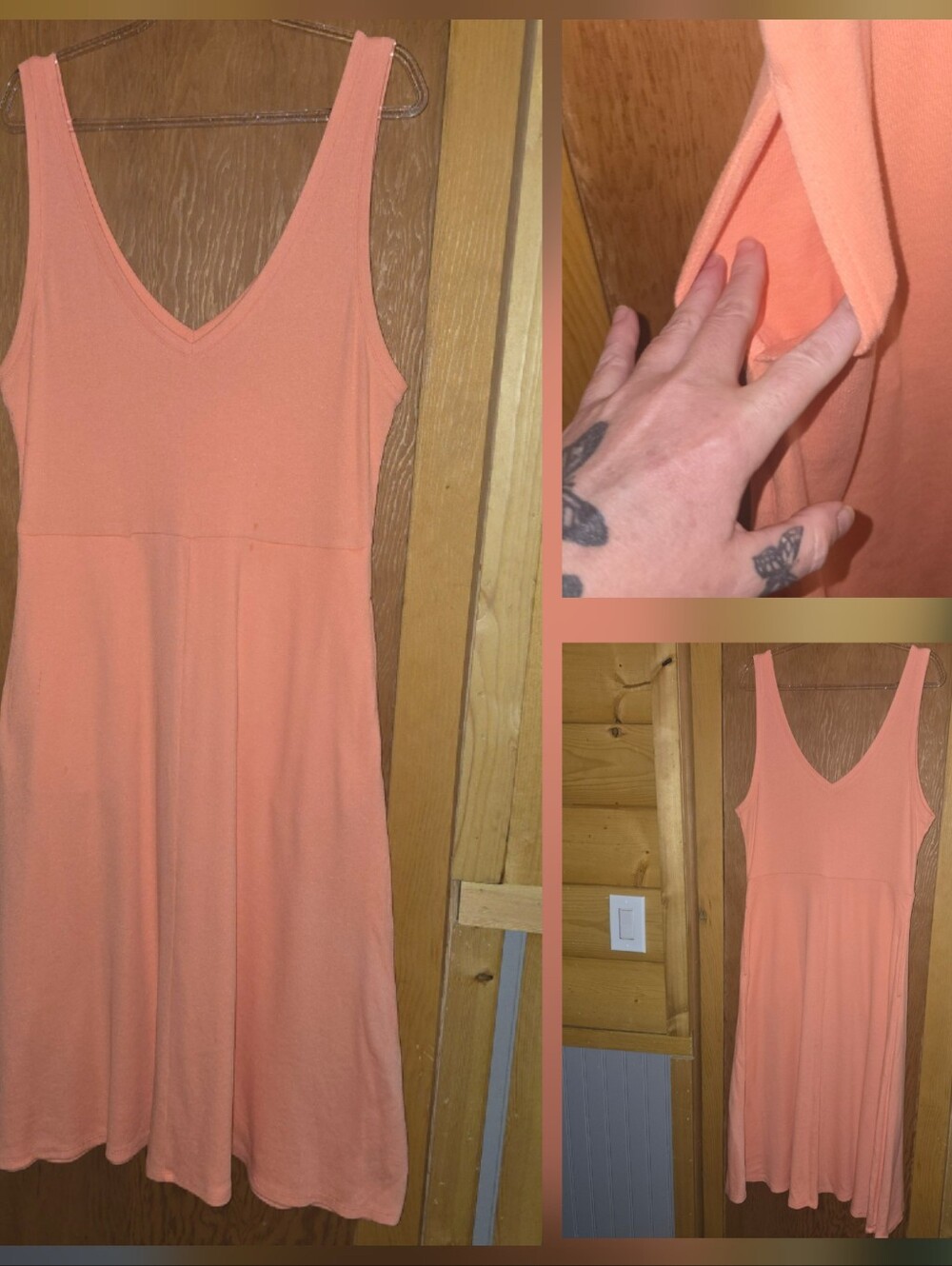 A new day new with tags womens large coral pocketed midi summer dress